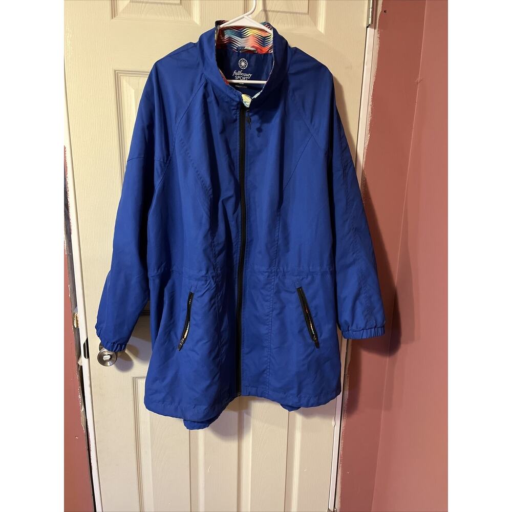 Fullbeauty Sport Collared Blue Front Zip Closure Jacket Size 22/24 Plus